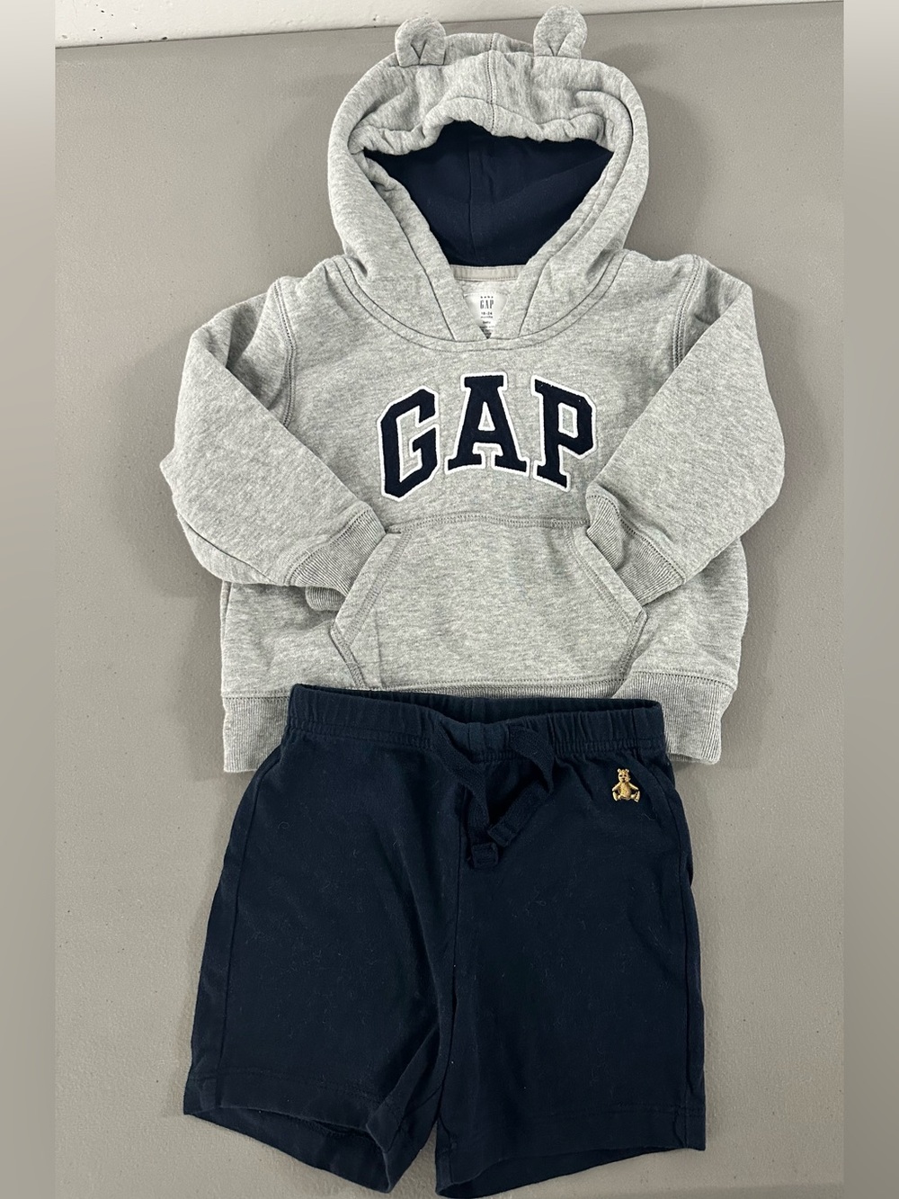18-24 months GAP hoodie and shorts